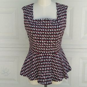 👽Eri+Ali Square Nwck Peplum Tank Top